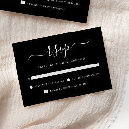 Elegante moderne Kalligraphie Schwarz & Weiß Hochz RSVP Karte
