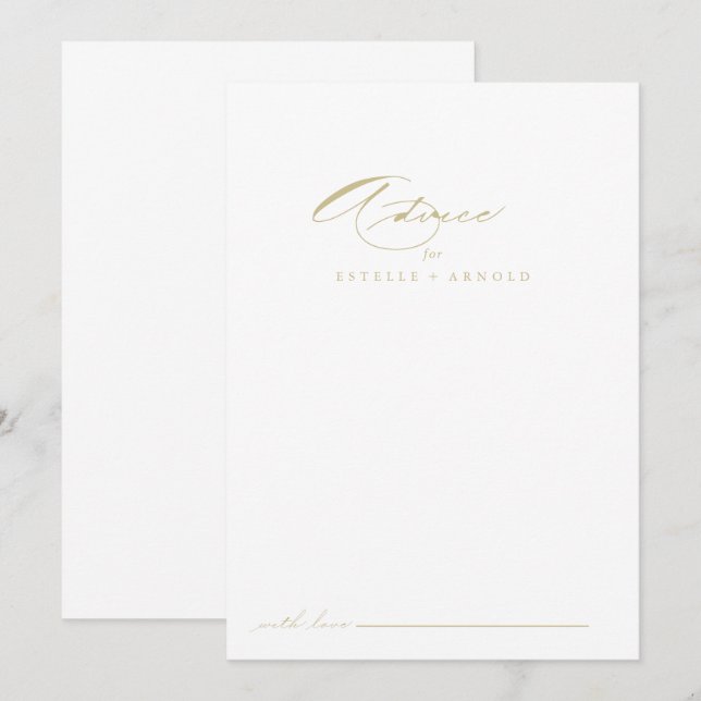 Elegante moderne kalligraphische Hochzeit Hinweiskarte (Vorne/Hinten)