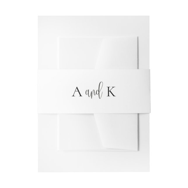 Elegante moderne kalligraphische Initialen Hochzei Einladungsbanderole (Vorderseite Beispiel)