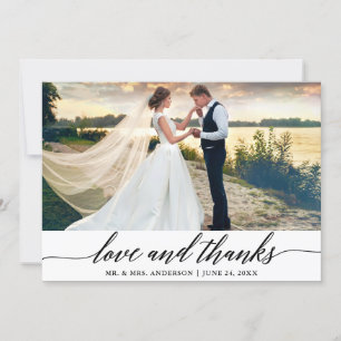 Elegante moderne kalligraphische Liebe dank Hochze Dankeskarte
