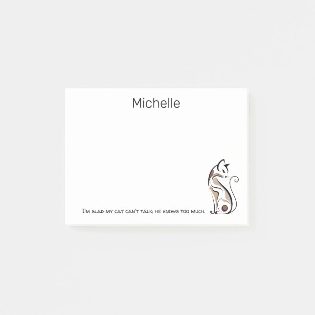 Elegante Moderne Kitty, Cat Mama, Funny Personalis Post-it Klebezettel (Vorderseite)