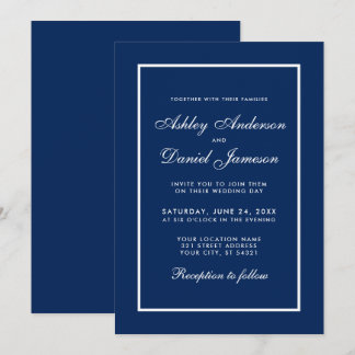 Elegante Moderne Klassische Hochzeit Einladung