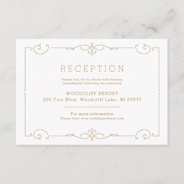 Elegante moderne klassische Hochzeitskarte Begleitkarte (Vorderseite)
