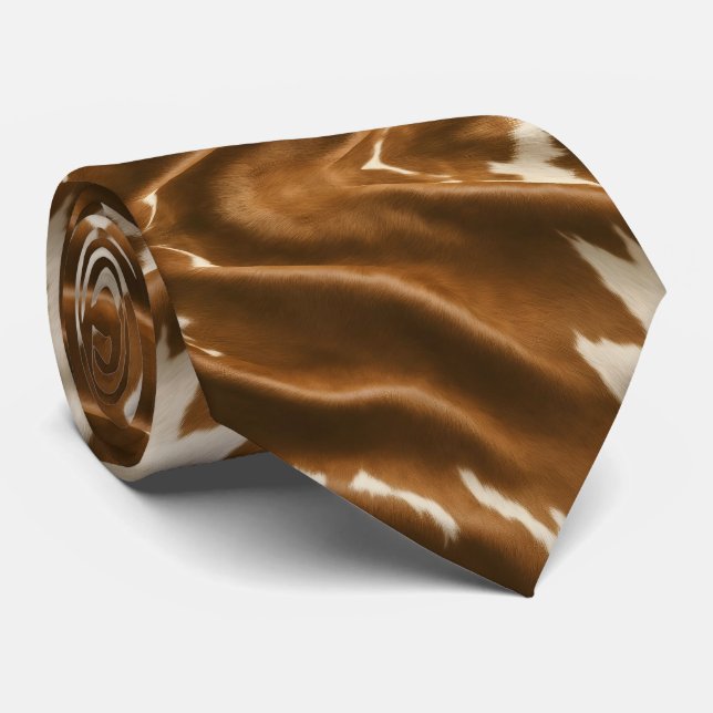 Elegante moderne Kuh Imitate Leather Collection Krawatte (Gerollt)