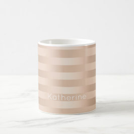 Elegante moderne Küken-Kupfer-Rose gestreift Kaffeetasse