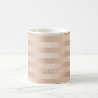 Elegante moderne Küken-Kupfer-Rose gestreift Kaffeetasse
