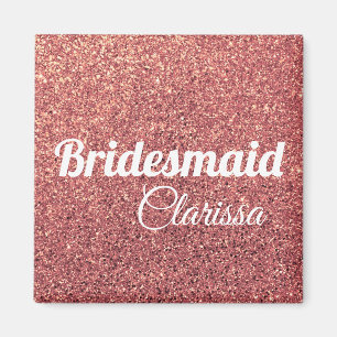 elegante moderne Küken-Rose Gold Glitzer Bridesai Magnet