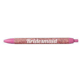 elegante moderne Küken Rose Gold Glitzer Bridesmai Kugelschreiber
