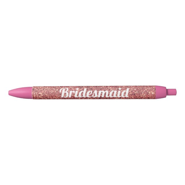 elegante moderne Küken Rose Gold Glitzer Bridesmai Kugelschreiber (Vorderseite)