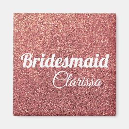 elegante moderne Küken Rose Gold Glitzer Bridesmai Magnet