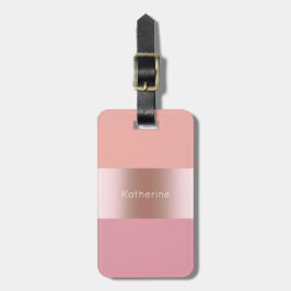 Elegante moderne Küken-Rosengoldrosaorange Gepäckanhänger