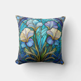 Elegante Moderne Kunst im Jugendstil Lila Iris Kissen