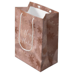 Elegante moderne Kupferschneeflocken aus Kupfergol Mittlere Geschenktüte