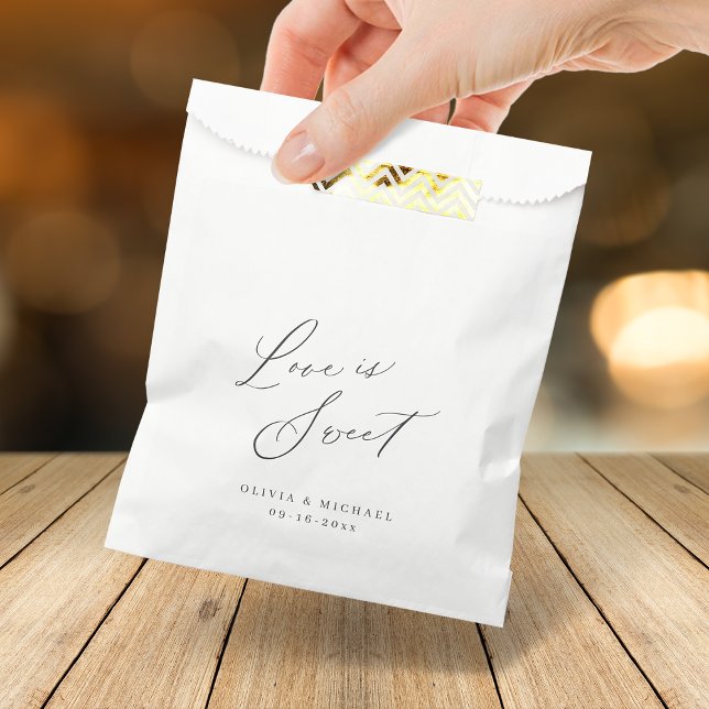 Elegante moderne Liebe ist eine Hochzeit mit süßen Geschenktütchen (Elegant modern love is sweet script wedding favor bag)