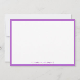 Elegante moderne Lilac Border Flat Note Card Mitteilungskarte