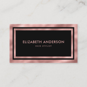 Elegante Moderne Luxus Schwarz und Rose Gold Visitenkarte