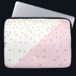 Elegante moderne mädchenhafte Imitate Gold Glitzer Laptopschutzhülle<br><div class="desc">Kick Kombination von rot rosa Farbblock und Imitate Gold Glitzer Konfetti.</div>