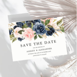 Elegante Moderne Marine & Blush Hochzeiten Save The Date