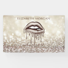 Elegante, moderne Metallic Dripping Lips, Bokeh Banner