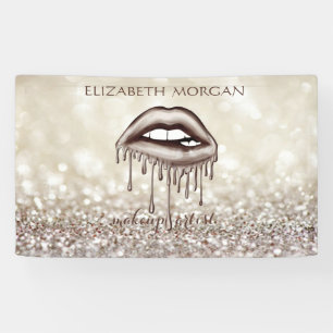 Elegante moderne metallisch tropfende Lippen, Boke Banner