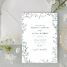 Elegante Moderne Minimal Leaf Smaragdgrüne Hochzei