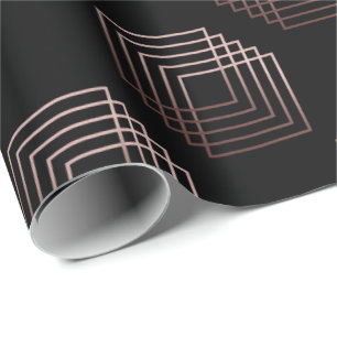 elegante moderne minimale Imitate Rose Gold geomet Geschenkpapier