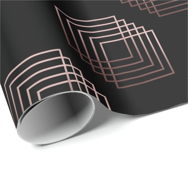 elegante moderne minimale Imitate Rose Gold geomet Geschenkpapier (Rolleneckpunkt)
