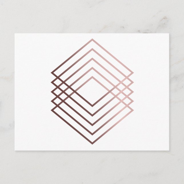 elegante moderne minimale Imitate Rose Gold geomet Postkarte (Vorderseite)