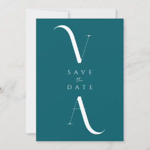 Elegante Moderne Minimalistische Aquamarine Hochze Save The Date