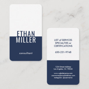 Elegante moderne Minimalistische blaue Linienführu Visitenkarte