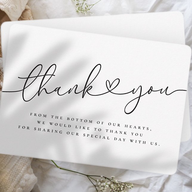 Elegante Moderne Minimalistische Einfache Hochzeit Dankeskarte (Von Creator hochgeladen)