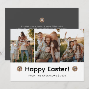 Elegante moderne minimalistische Frohe Ostern 3 Fo Feiertagskarte
