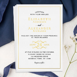 Elegante Moderne Minimalistische Hochzeit Folieneinladung