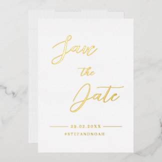 Elegante moderne Minimalistische Hochzeit retten d Folieneinladung