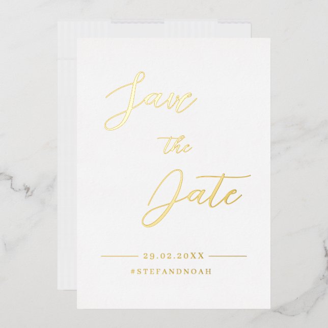 Elegante moderne Minimalistische Hochzeit retten d Folieneinladung (Briefumschlag)