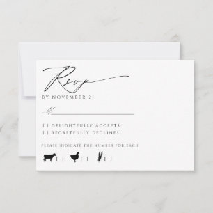 Elegante Moderne Minimalistische Hochzeit RSVP Karte