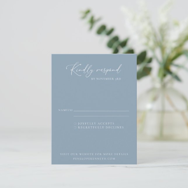 Elegante Moderne Minimalistische Hochzeit RSVP Karte (Stehend Vorderseite)