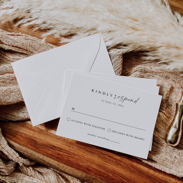 Elegante, moderne Minimalistische Hochzeit RSVP Karte (Von Creator hochgeladen)