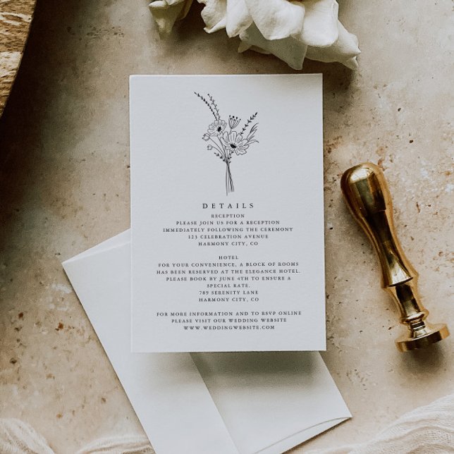 Elegante moderne Minimalistische Hochzeitskarte Begleitkarte (Von Creator hochgeladen)