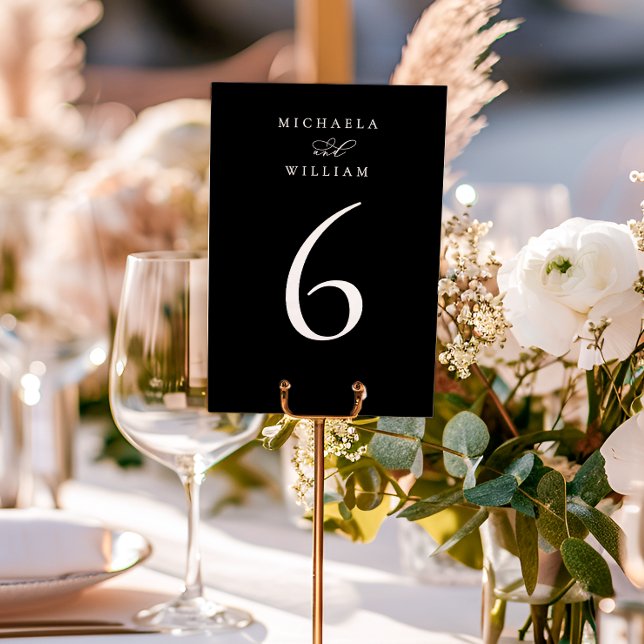 Elegante Moderne Minimalistische Kalligraphie Hoch Tischnummer (Von Creator hochgeladen)