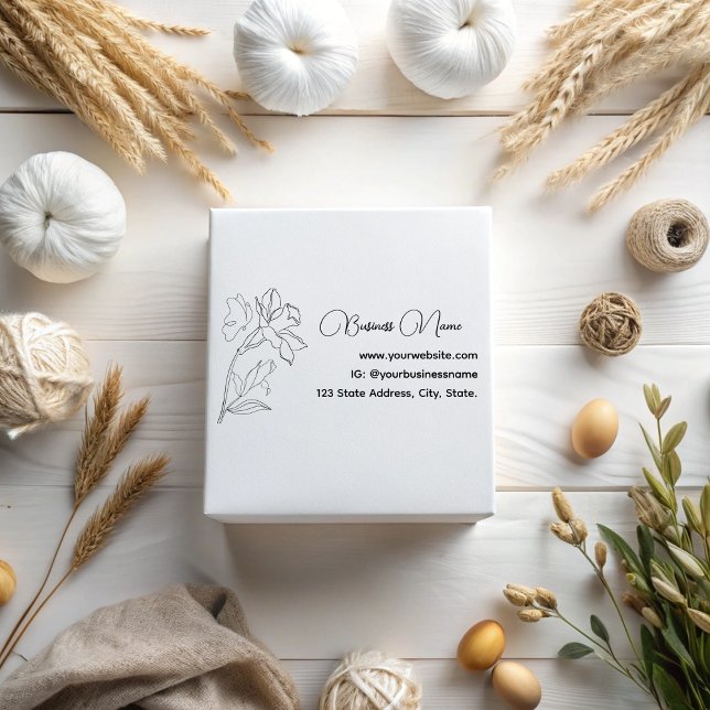 Elegante Moderne Minimalistische Kontur Blume Butt Gummistempel (Von Creator hochgeladen)