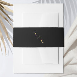 Elegante moderne Minimalistische Monogramm-Hochzei Einladungsbanderole