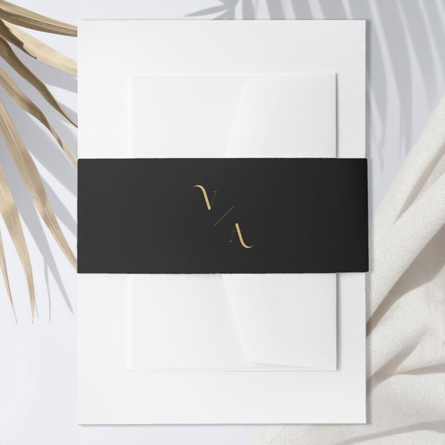 Elegante moderne Minimalistische Monogramm-Hochzei Einladungsbanderole (Von Creator hochgeladen)