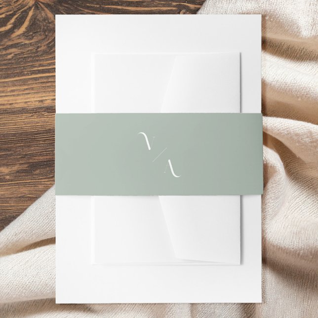 Elegante moderne Minimalistische Monogramm-Hochzei Einladungsbanderole (Von Creator hochgeladen)