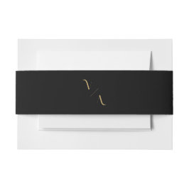 Elegante moderne Minimalistische Monogramm-Hochzei Einladungsbanderole