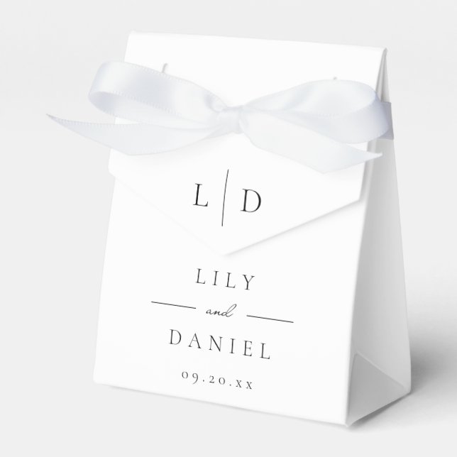 Elegante moderne Minimalistische Monogramm-Hochzei Geschenkschachtel (Vorderseite)