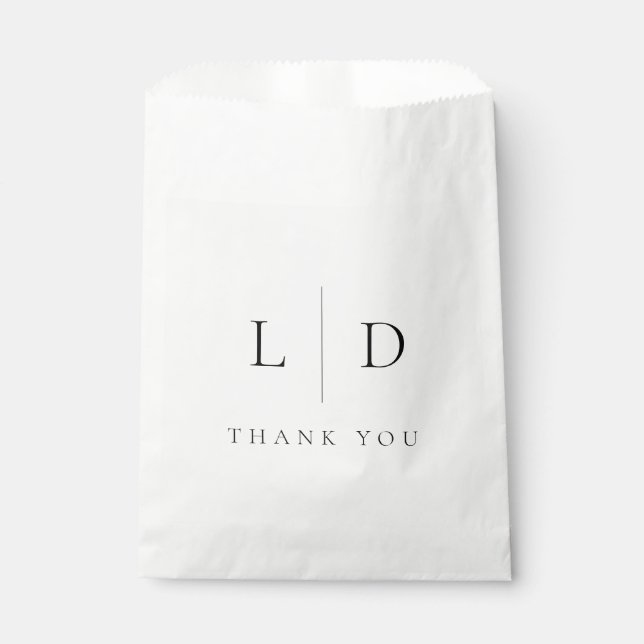 Elegante moderne Minimalistische Monogramm-Hochzei Geschenktütchen (Vorderseite)