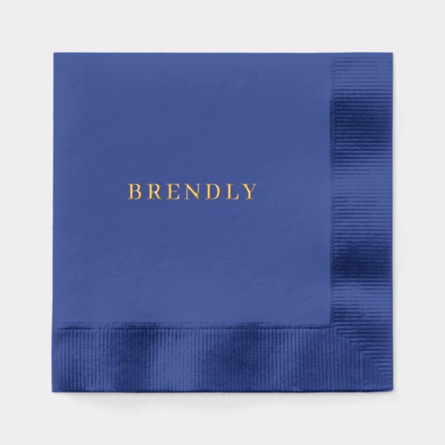 Elegante Moderne Minimalistische Navy Servietten Mit Folie (Vorderseite)