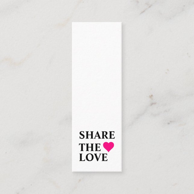 Elegante, moderne Minimalistische rosa Herz-Refere Mini Visitenkarte (Vorderseite)