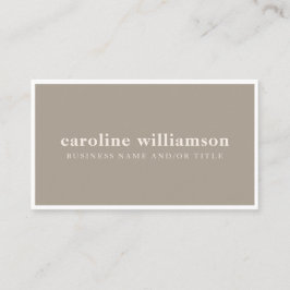 Elegante Moderne Minimalistische Rustikale Taupe E Visitenkarte